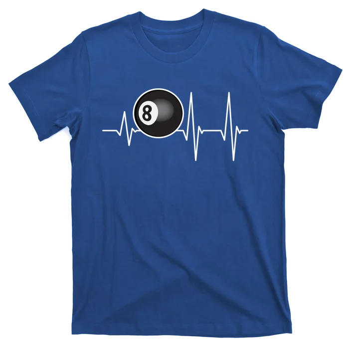 Heartbeat Pool Billiard Funny Gift Players And Sports Fan Gift T-Shirt