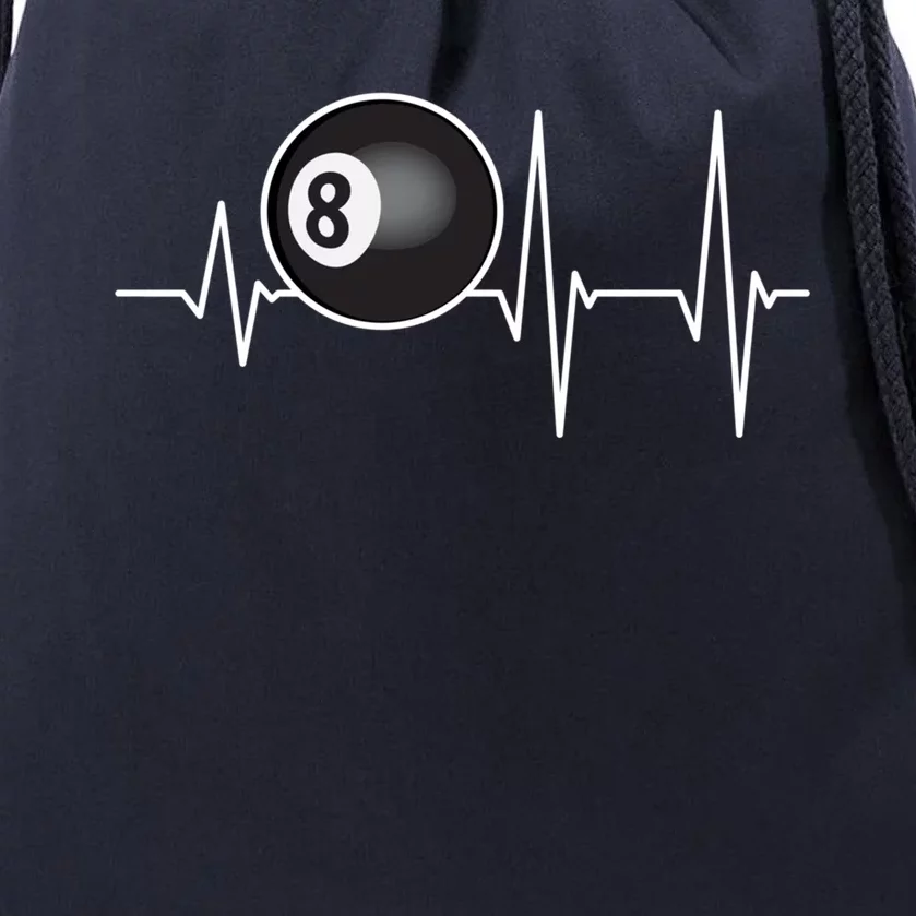 Heartbeat Pool Billiard Funny Gift Players And Sports Fan Gift Drawstring Bag