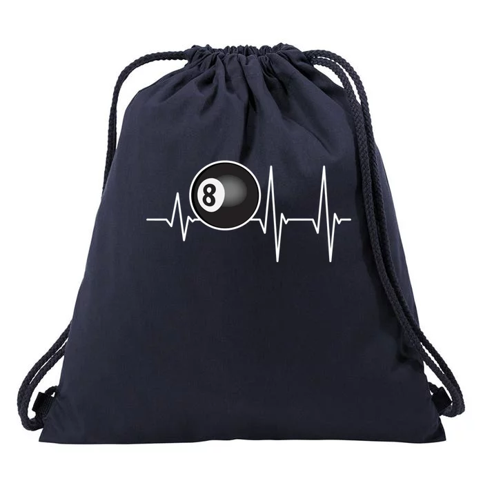 Heartbeat Pool Billiard Funny Gift Players And Sports Fan Gift Drawstring Bag