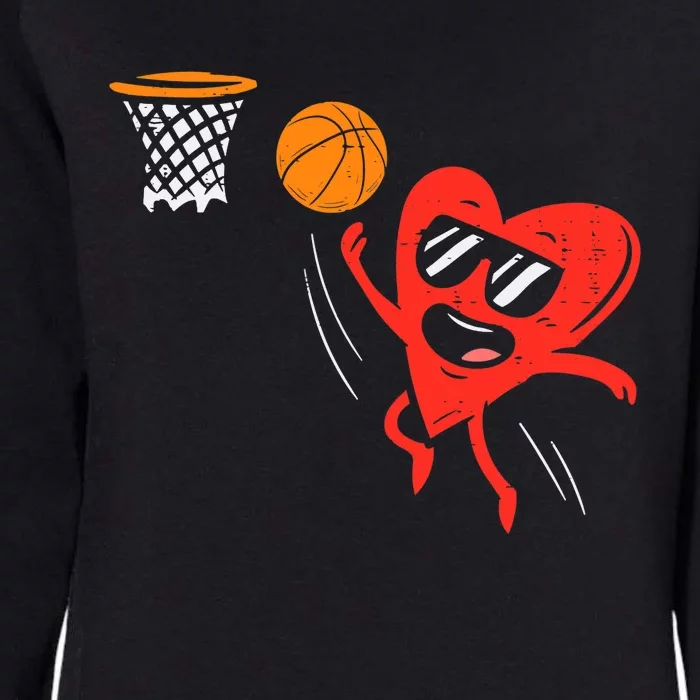 Heart Playing Basketball Cute Valentines Day Sports Boys Womens California Wash Sweatshirt