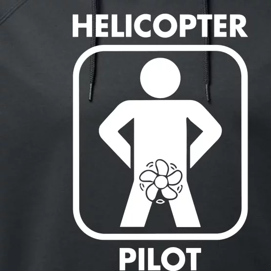 Helicopter Pilot Black Performance Fleece Hoodie