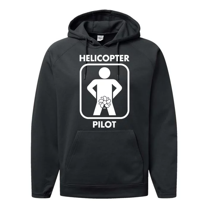 Helicopter Pilot Black Performance Fleece Hoodie