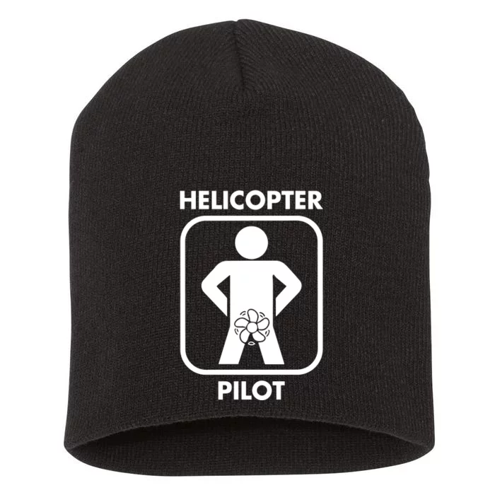 Helicopter Pilot Black Short Acrylic Beanie