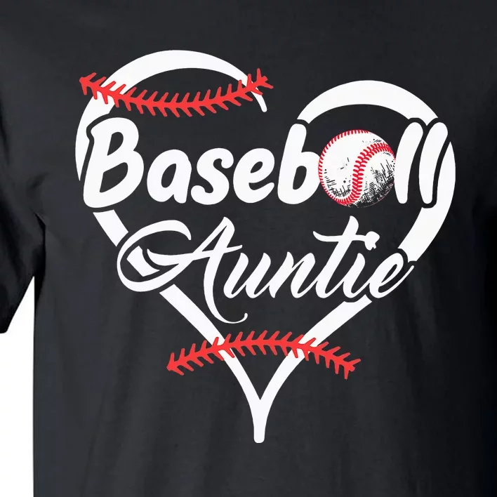 Heart Proud Baseball Auntie Baseball for mother's day Tall T-Shirt