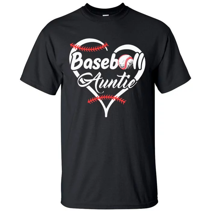 Heart Proud Baseball Auntie Baseball for mother's day Tall T-Shirt