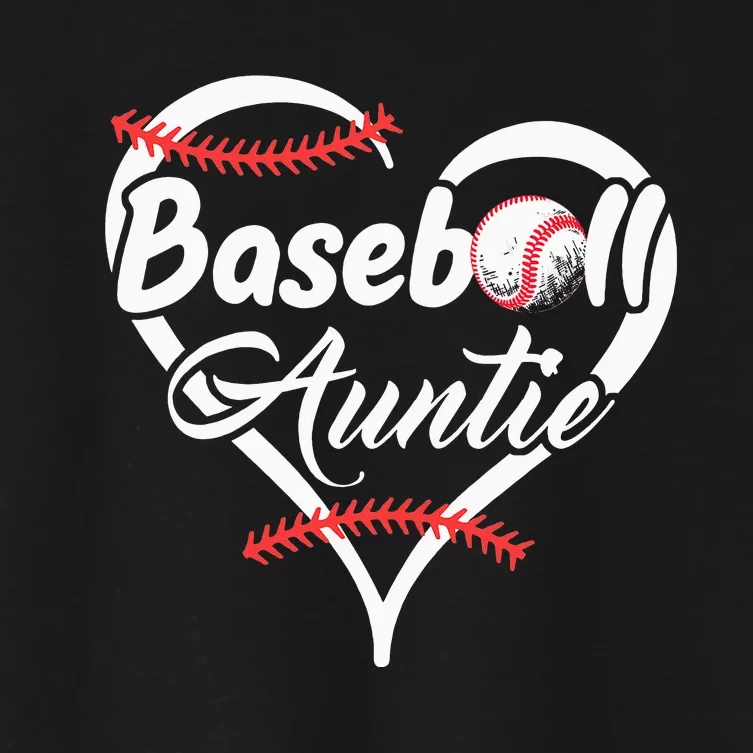 Heart Proud Baseball Auntie Baseball for mother's day Women's Crop Top Tee