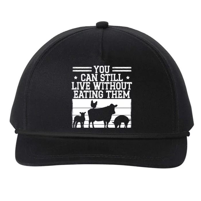 Healthy Plant Based Diet Veganism Vegan Funny Gift Snapback Five-Panel Rope Hat