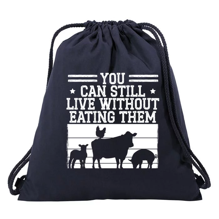 Healthy Plant Based Diet Veganism Vegan Funny Gift Drawstring Bag