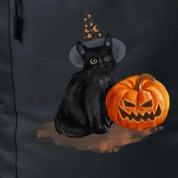 Halloween Pumpkin Black Cat Daily Commute Backpack