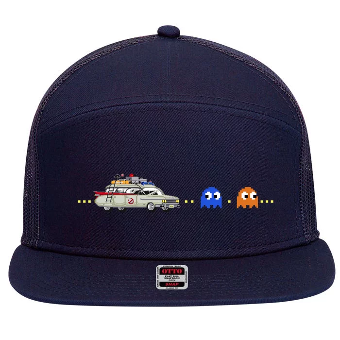 Halloween Pac Busters Game 7 Panel Mesh Trucker Snapback Hat