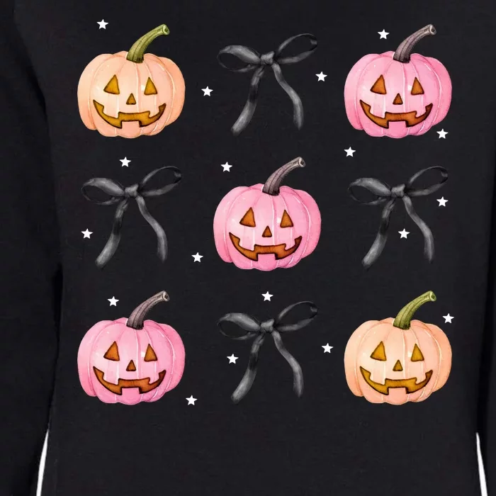 Halloween Pumpkin Black Bows Cute Womens California Wash Sweatshirt