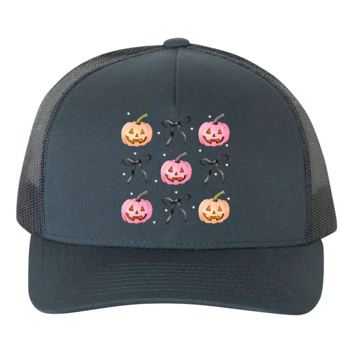 Halloween Pumpkin Black Bows Cute Yupoong Adult 5-Panel Trucker Hat