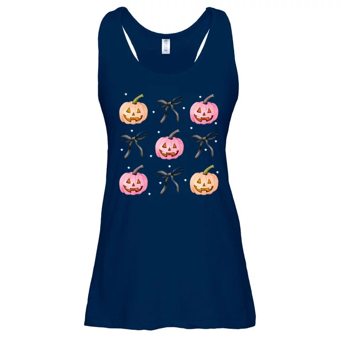 Halloween Pumpkin Black Bows Cute Ladies Essential Flowy Tank