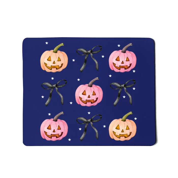 Halloween Pumpkin Black Bows Cute Mousepad