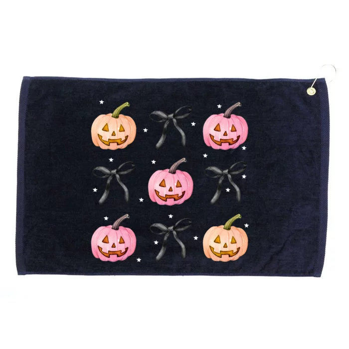 Halloween Pumpkin Black Bows Cute Grommeted Golf Towel