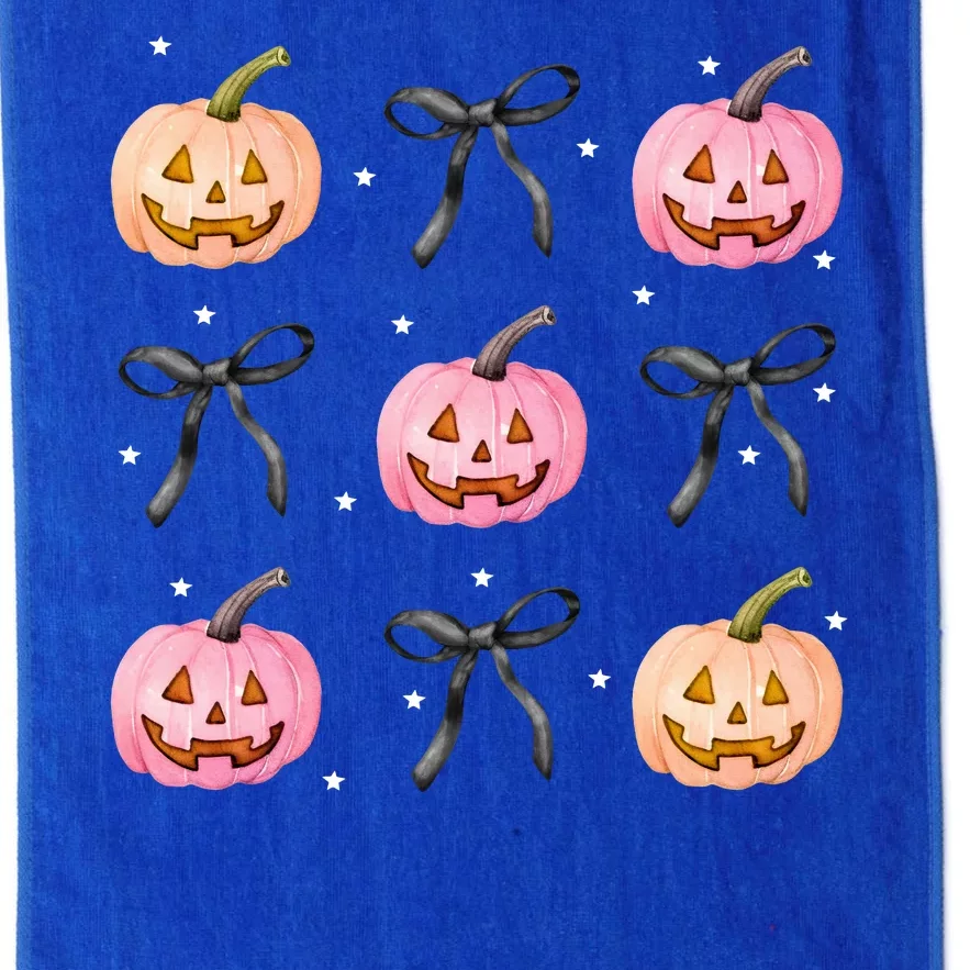 Halloween Pumpkin Black Bows Cute Platinum Collection Golf Towel