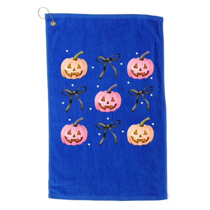 Halloween Pumpkin Black Bows Cute Platinum Collection Golf Towel