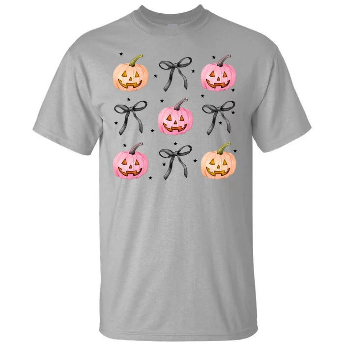 Halloween Pumpkin Black Bows Cute Tall T-Shirt