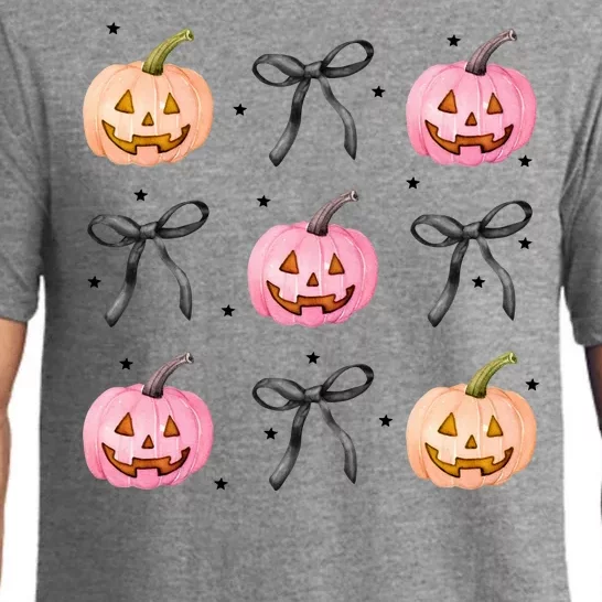 Halloween Pumpkin Black Bows Cute Pajama Set