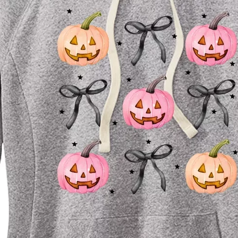 Halloween Pumpkin Black Bows Cute Women's Fleece Hoodie