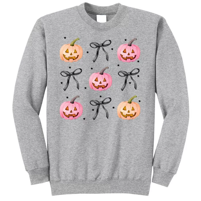 Halloween Pumpkin Black Bows Cute Tall Sweatshirt