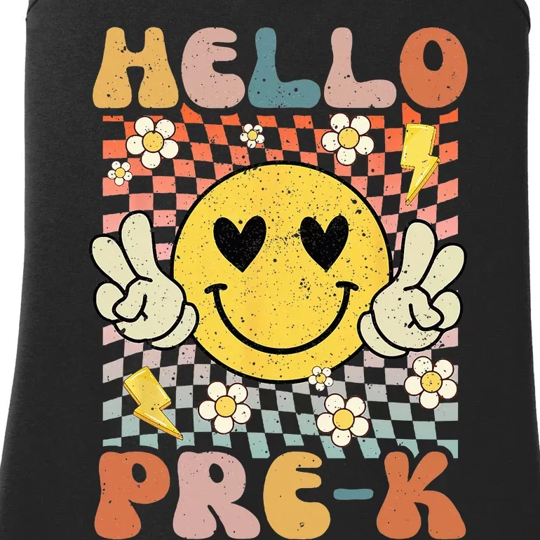 Hello PreK Back To School 1st Day of School Teacher Ladies Essential Tank