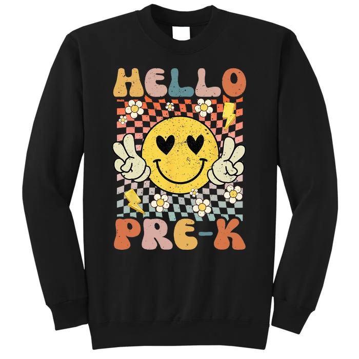 Hello PreK Back To School 1st Day of School Teacher Tall Sweatshirt