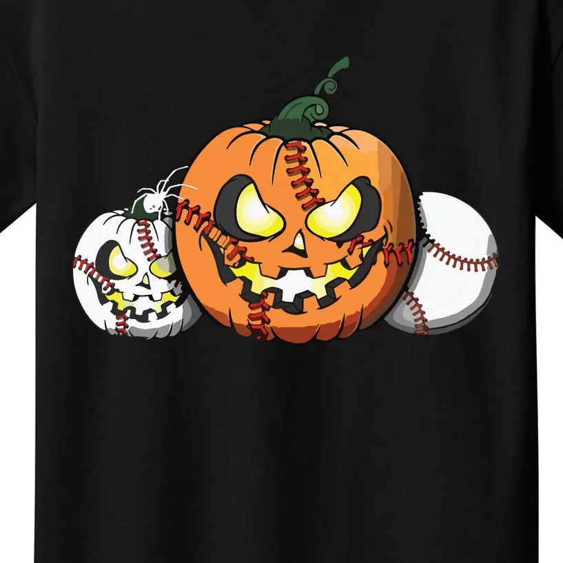 Horror Pumpkin Baseball Halloween Baseball Boy Kids T-Shirt