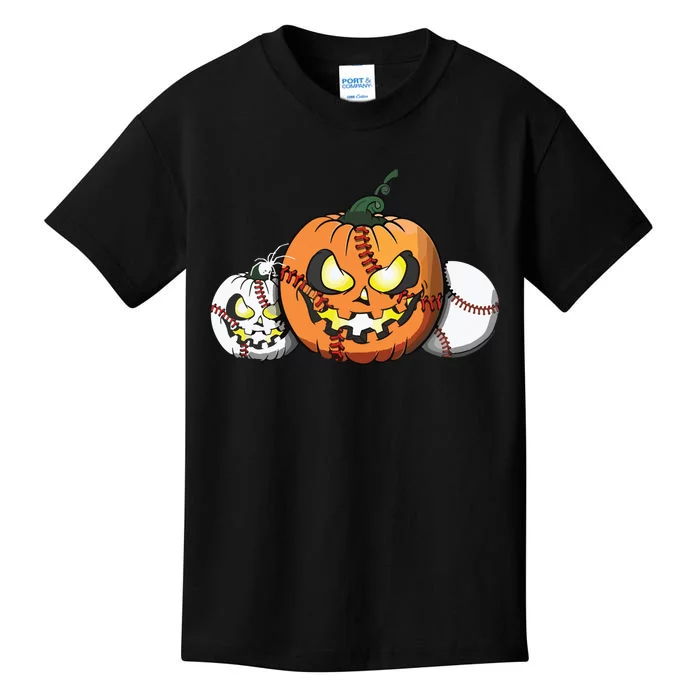 Horror Pumpkin Baseball Halloween Baseball Boy Kids T-Shirt