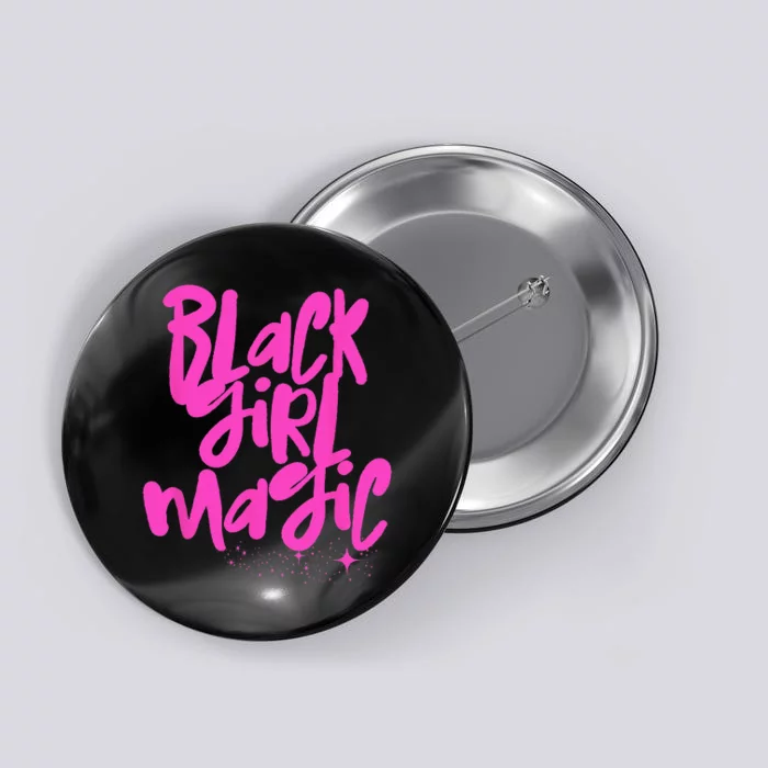 Hot Pink Black Girl Magic Stars Melanin Black Queen Woman Button