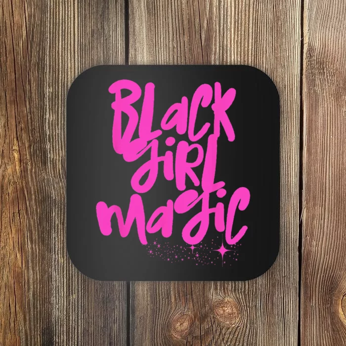 Hot Pink Black Girl Magic Stars Melanin Black Queen Woman Coaster