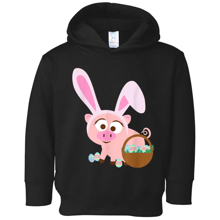 Happy Pig Bunny Ears Easter Eggs for  Wo kid Toddler Hoodie