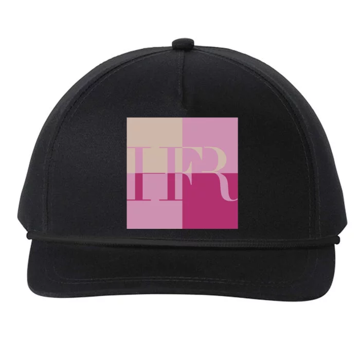 HFR Pink Color Blocking Snapback Five-Panel Rope Hat