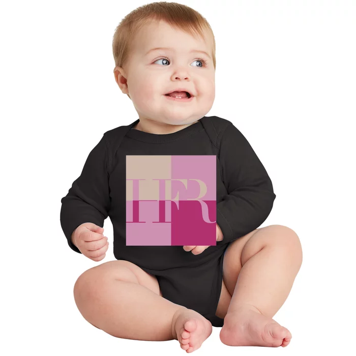 HFR Pink Color Blocking Baby Long Sleeve Bodysuit