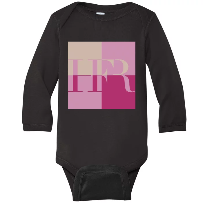 HFR Pink Color Blocking Baby Long Sleeve Bodysuit