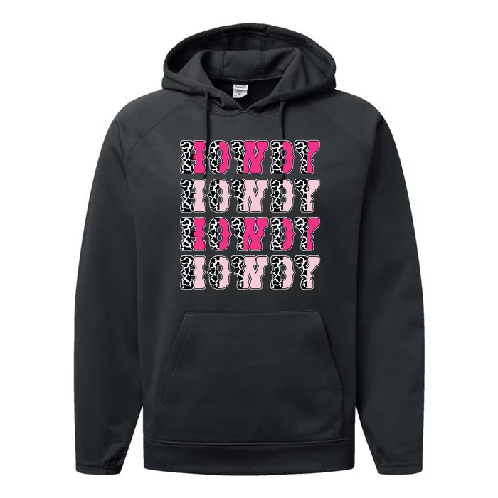 Howdy Pink Cow Performance Fleece Hoodie