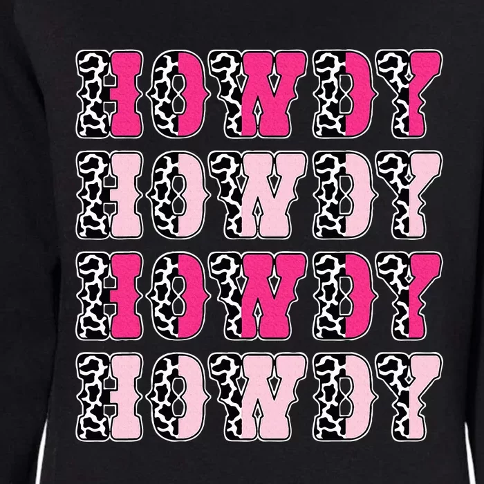 Howdy Pink Cow Womens California Wash Sweatshirt