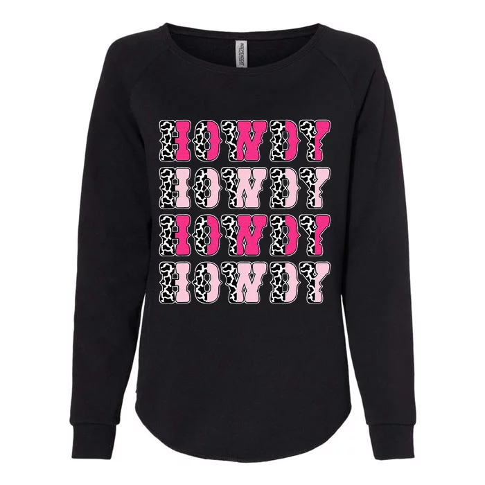 Howdy Pink Cow Womens California Wash Sweatshirt