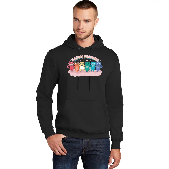 Happy Pride Colorful Cats Hoodie