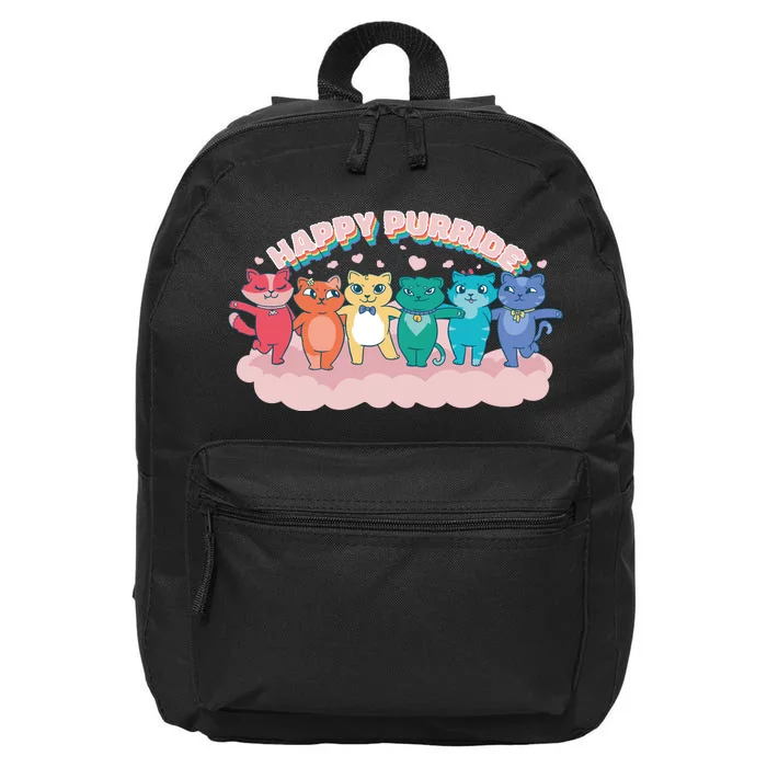 Happy Pride Colorful Cats 16 in Basic Backpack