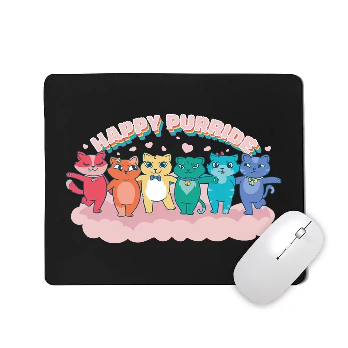 Happy Pride Colorful Cats Mousepad