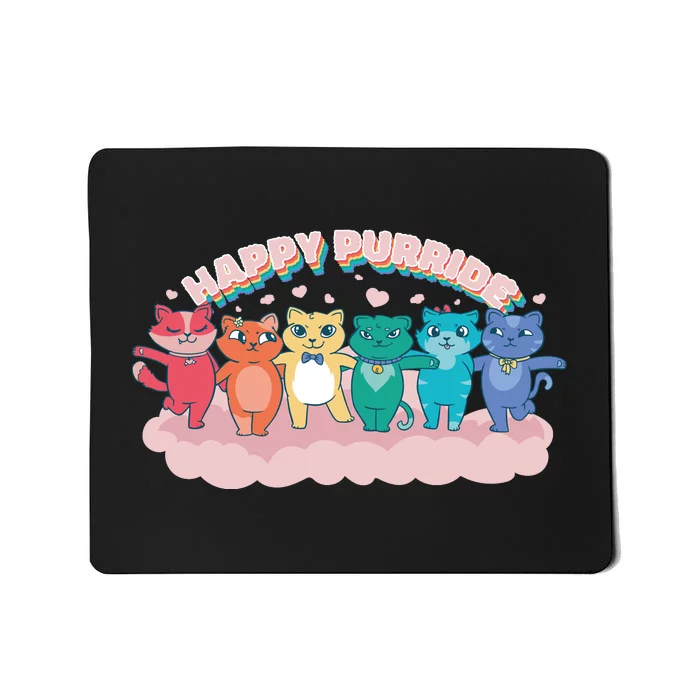 Happy Pride Colorful Cats Mousepad