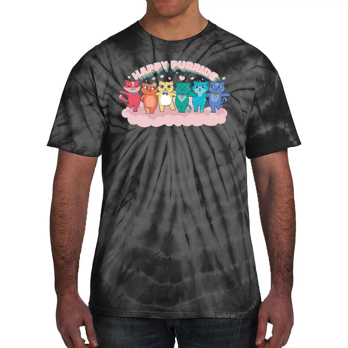 Happy Pride Colorful Cats Tie-Dye T-Shirt