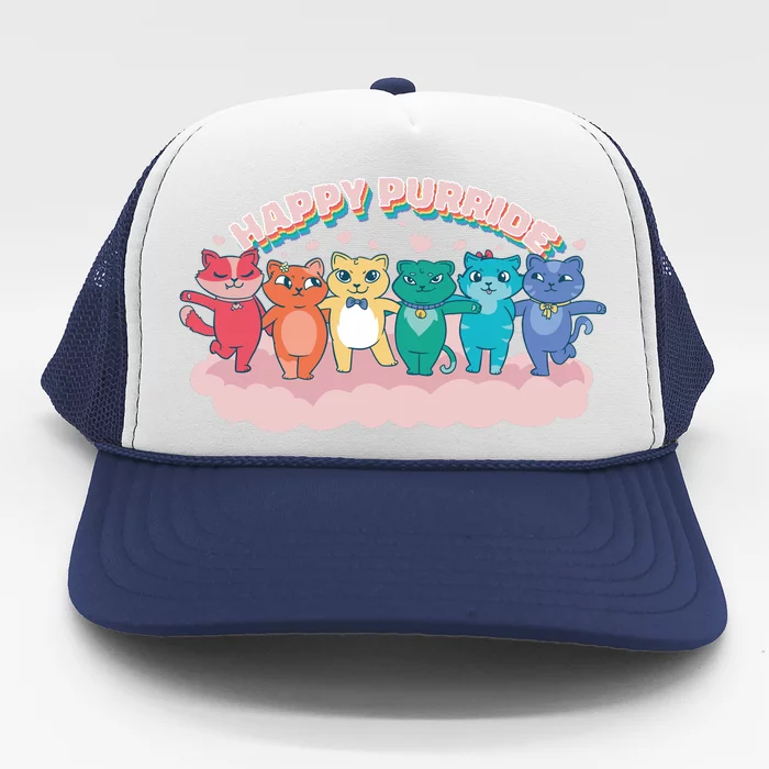 Happy Pride Colorful Cats Trucker Hat