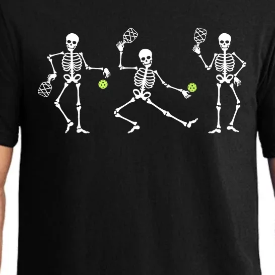 Halloween Pickleball Costume Skeletons Playing Pickleball Pajama Set