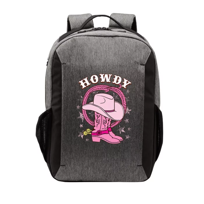 Howdy Pink Cowboy Hat Boots Country Western Rodeo Vector Backpack