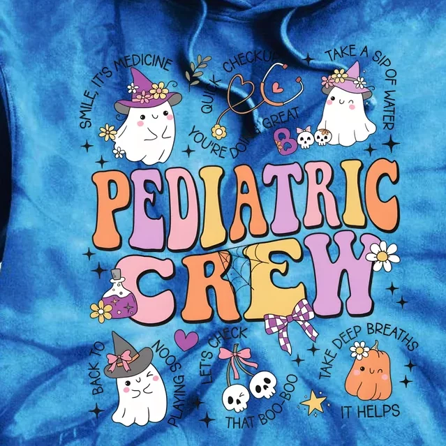 Halloween Pediatric Crew Nurse Tie Dye Hoodie