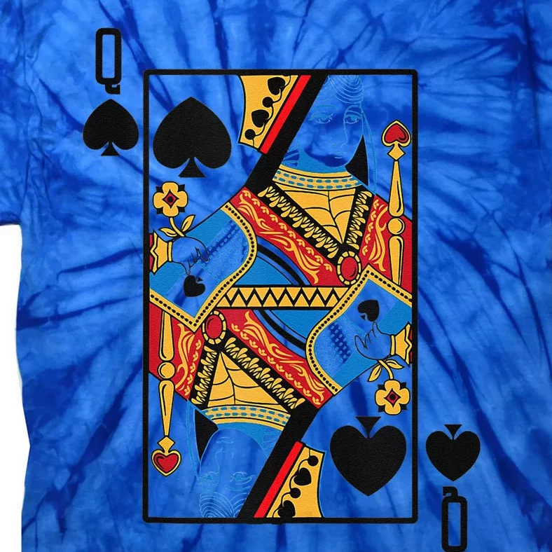 Halloween Playing Card Costume QUEEN Of SPADES Tie-Dye T-Shirt