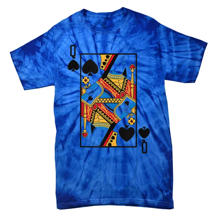 Halloween Playing Card Costume QUEEN Of SPADES Tie-Dye T-Shirt