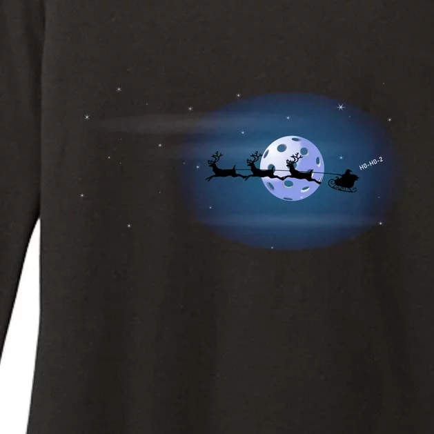 HoHo2 | Pickleball Christmas | Pickleball Santa | Pickleball Moon | Great Womens CVC Long Sleeve Shirt